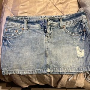new american eagle washed denim skirt